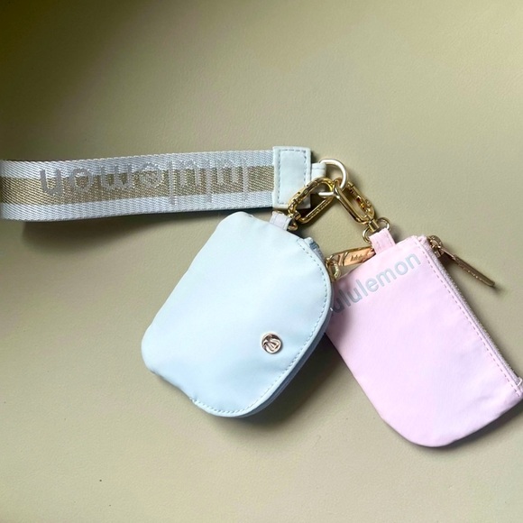 lululemon athletica Handbags - LIMITED EDITION LuluLemon Dual Pouch Wristlet in Vapor Gold
